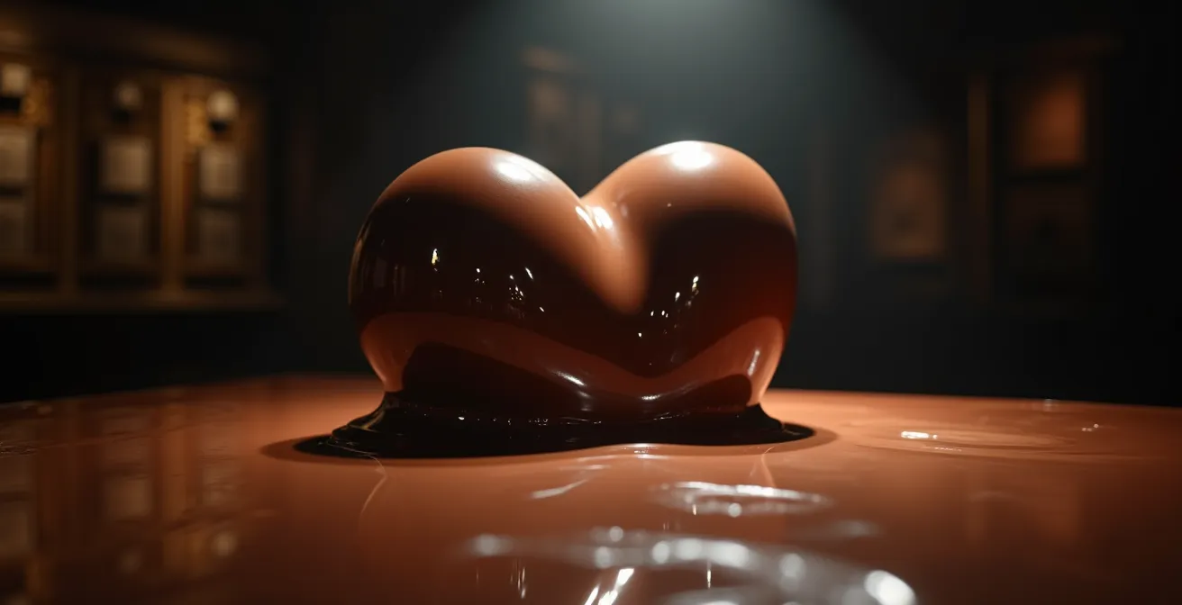 Professional lighting arrangement for chocolate sculpture display showing LED setup